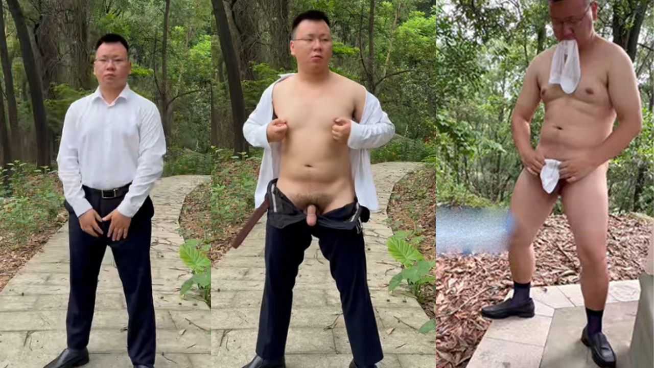 正装大叔玩袜喷射